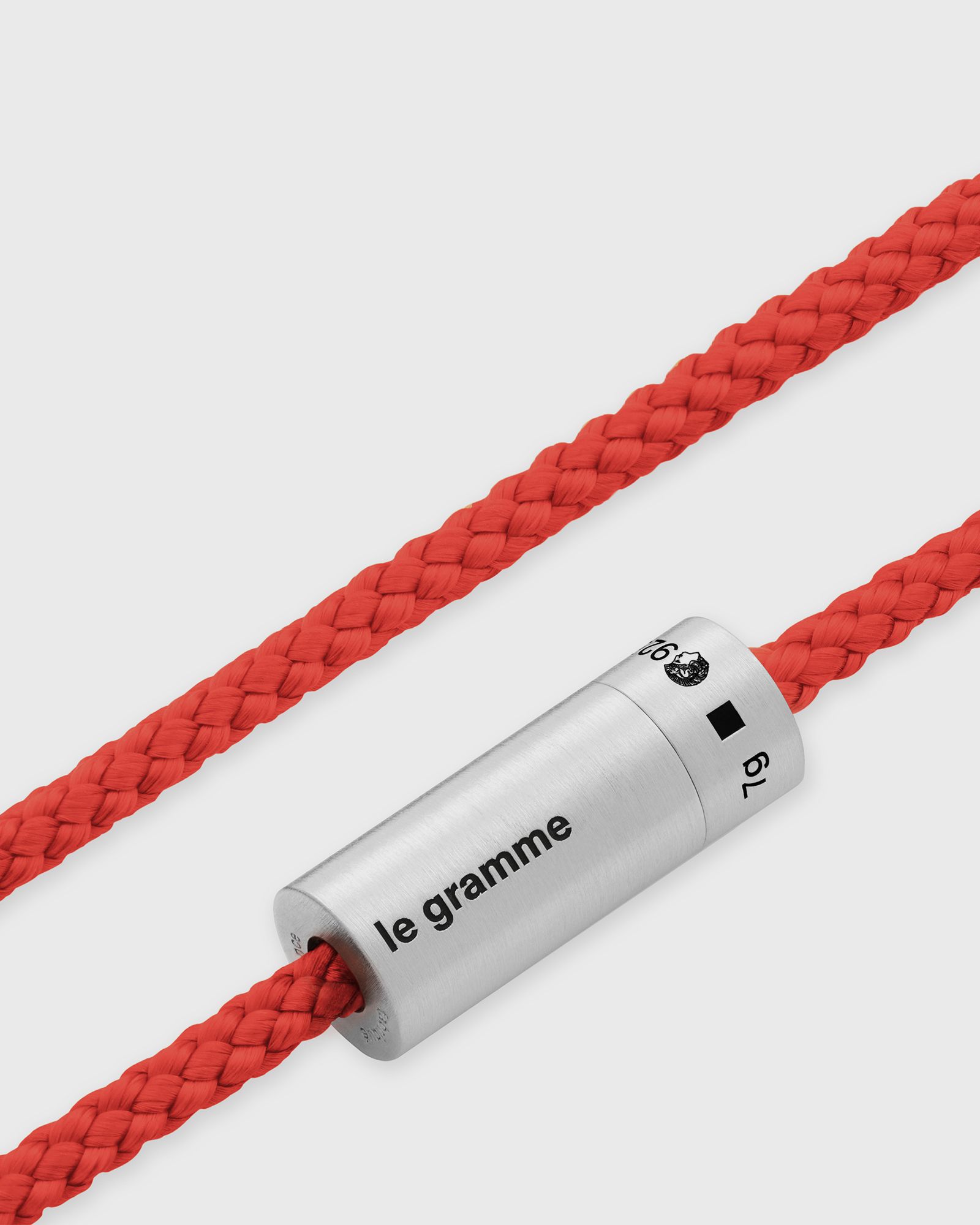 7g-brushed-sterling silver-red nato-cable-bracelet