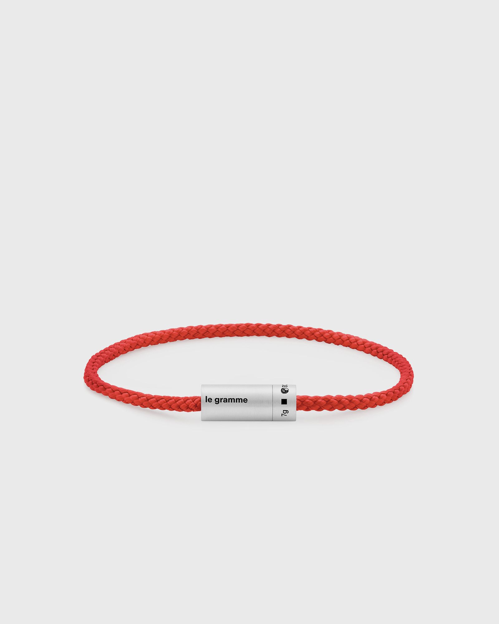 7g-brushed-sterling silver-red nato-cable-bracelet