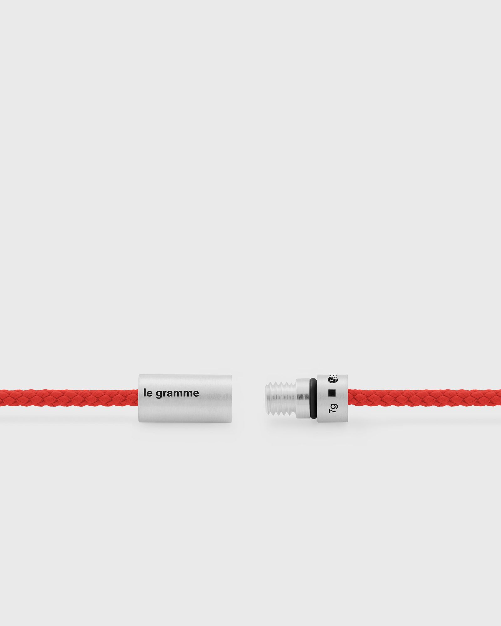 7g-brushed-sterling silver-red nato-cable-bracelet