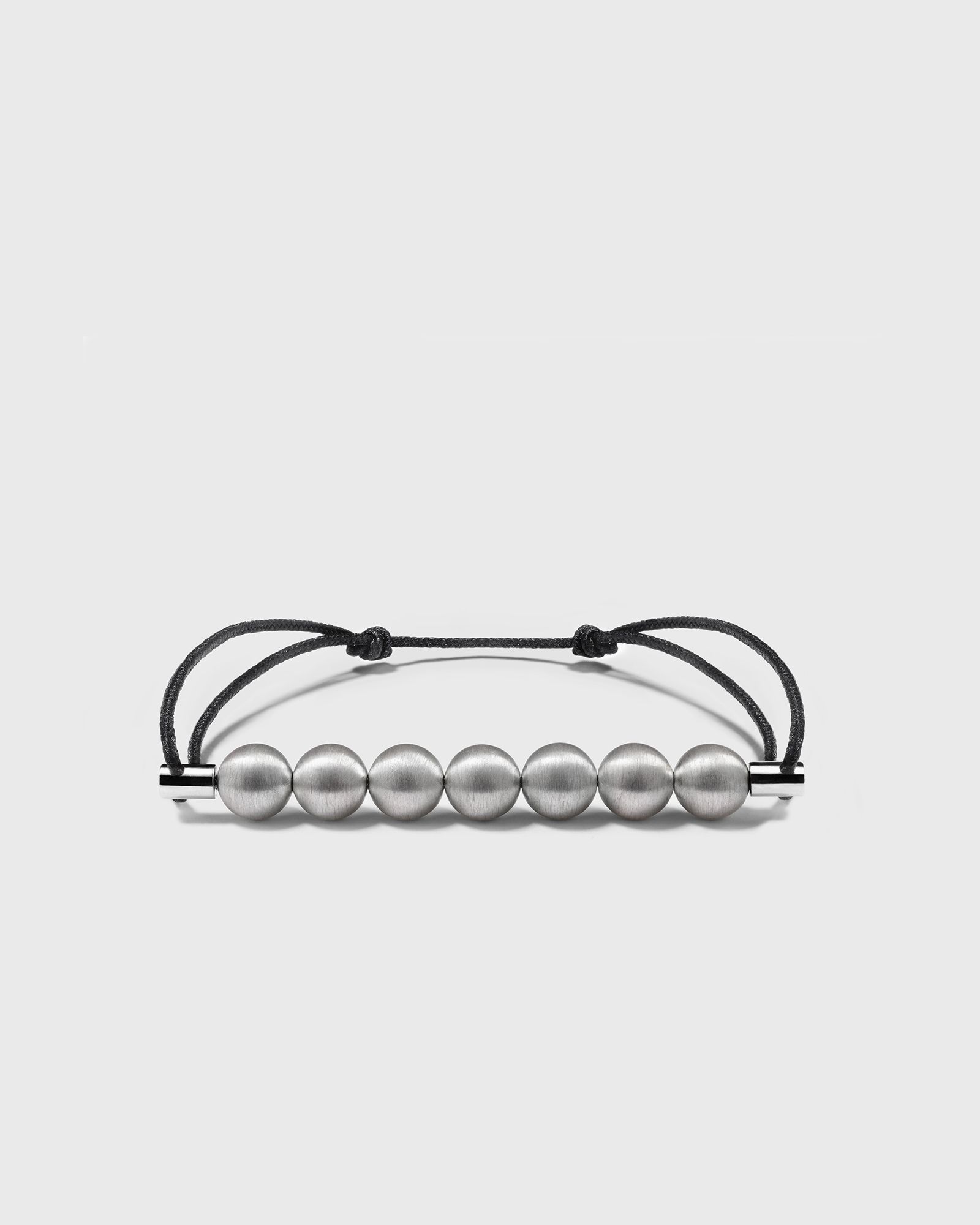 13g brushed sterling silver 7 beads cord bracelet