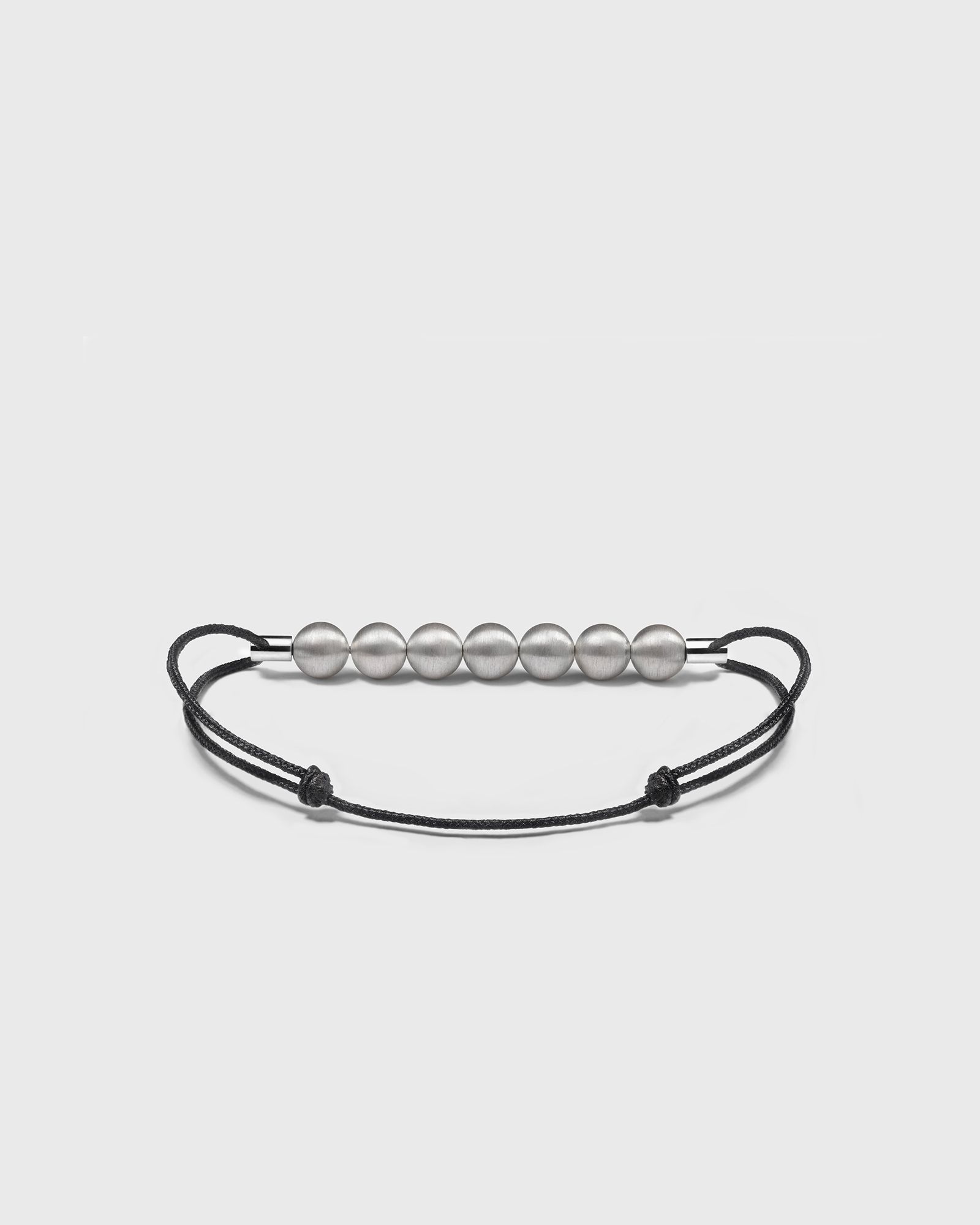 13g brushed sterling silver 7 beads cord bracelet