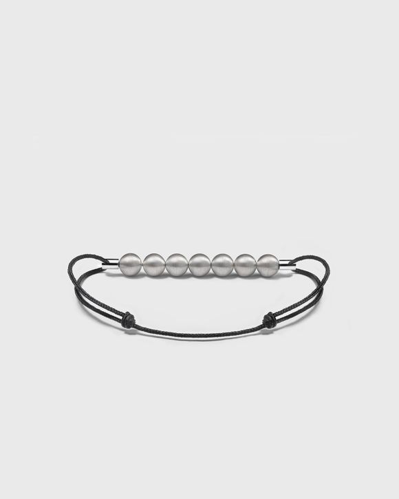 13g brushed sterling silver 7 beads cord bracelet