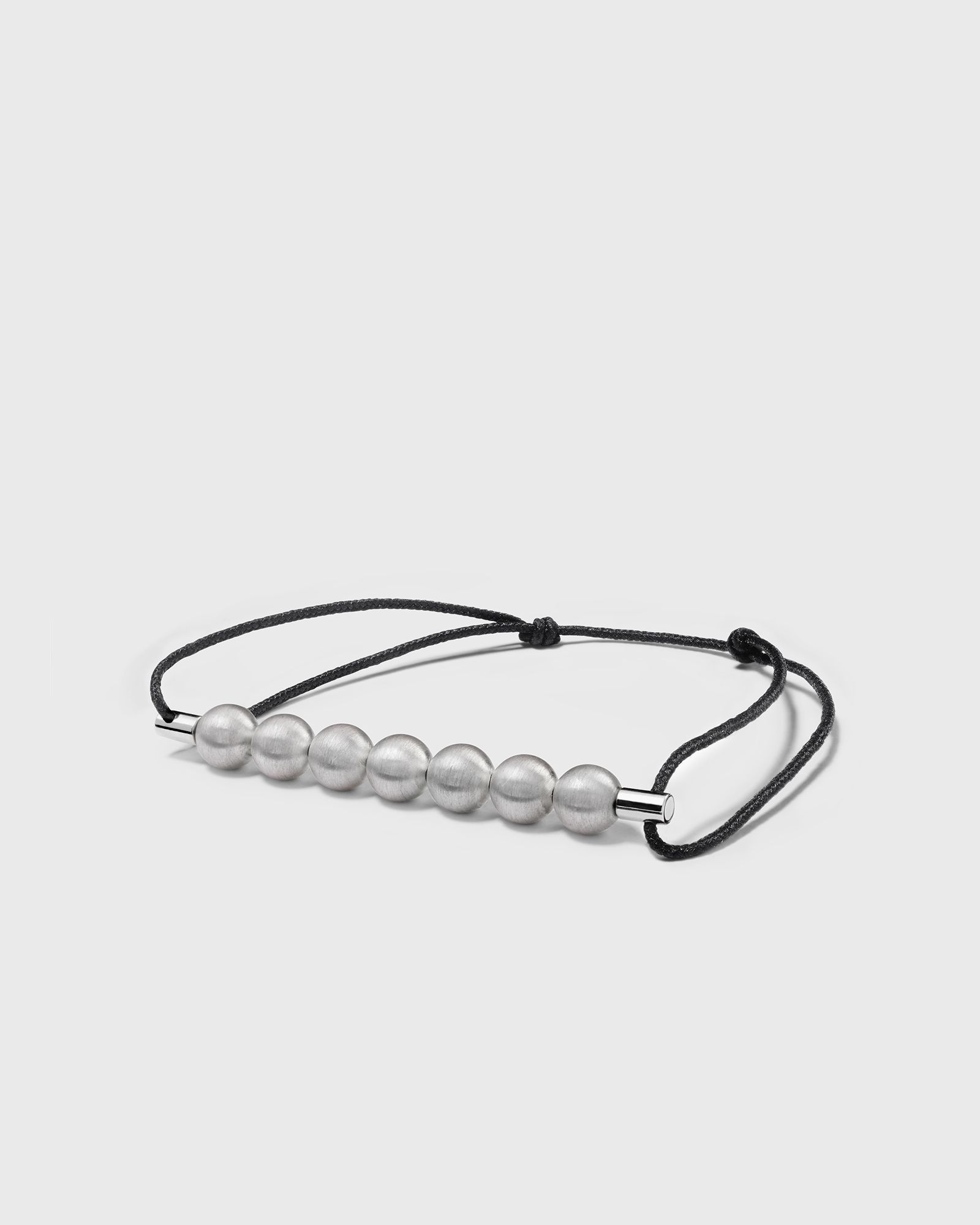 13g brushed sterling silver 7 beads cord bracelet