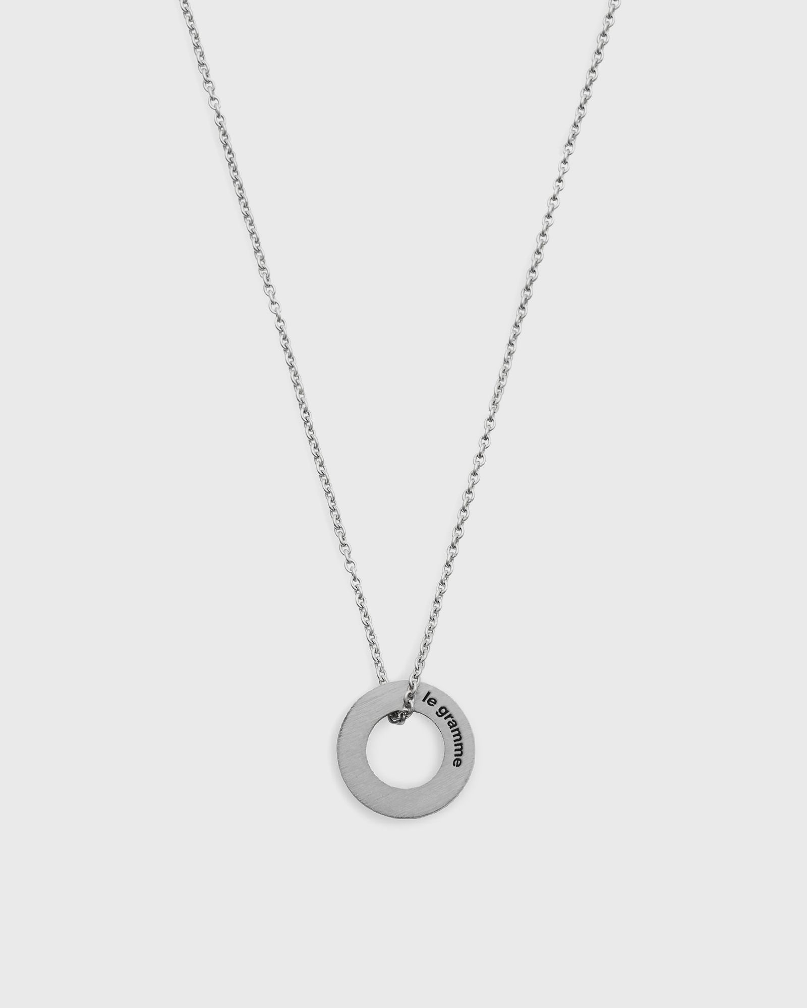 1.1g-polished and brushed-sterling silver-round necklace