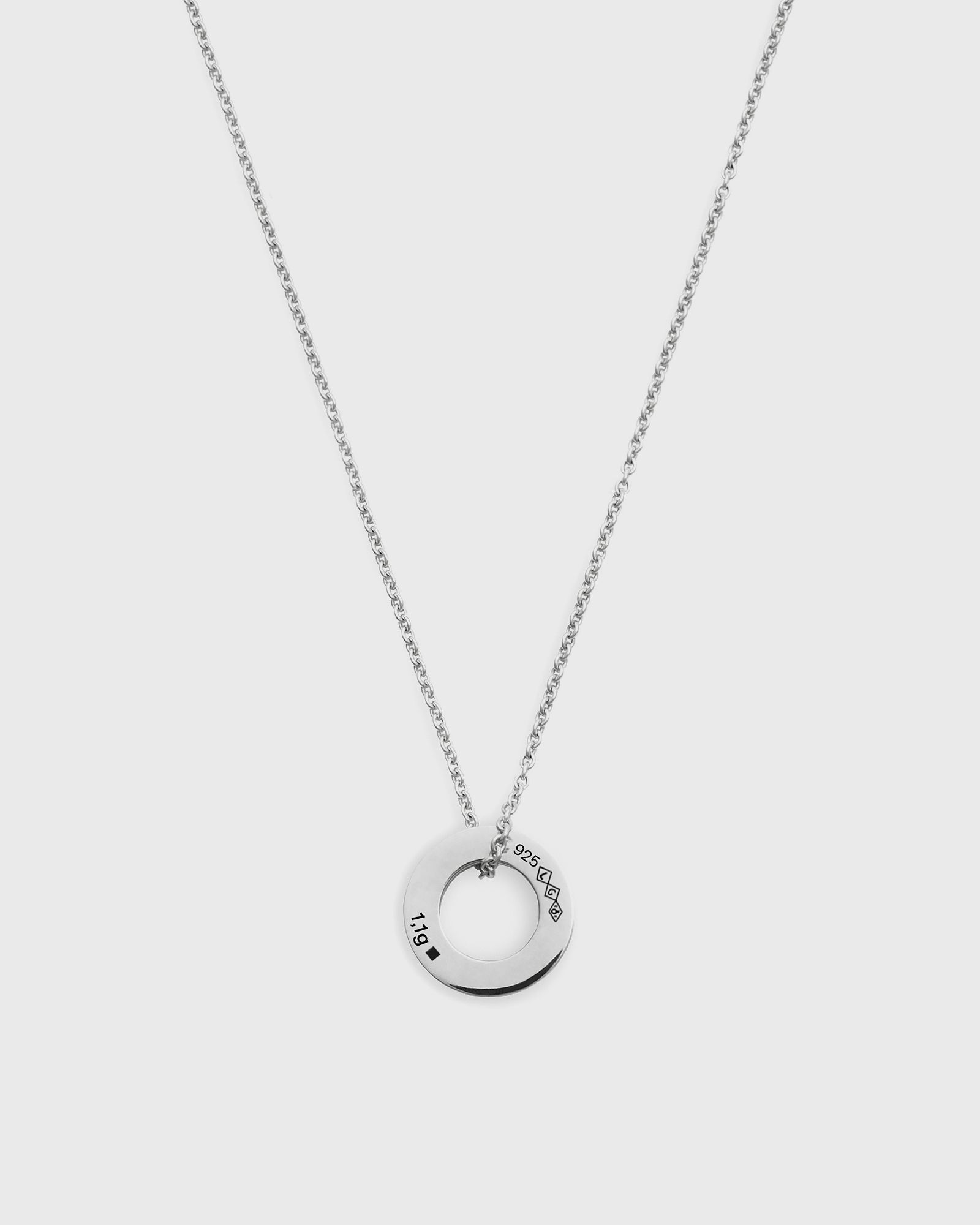 1.1g-polished and brushed-sterling silver-round necklace