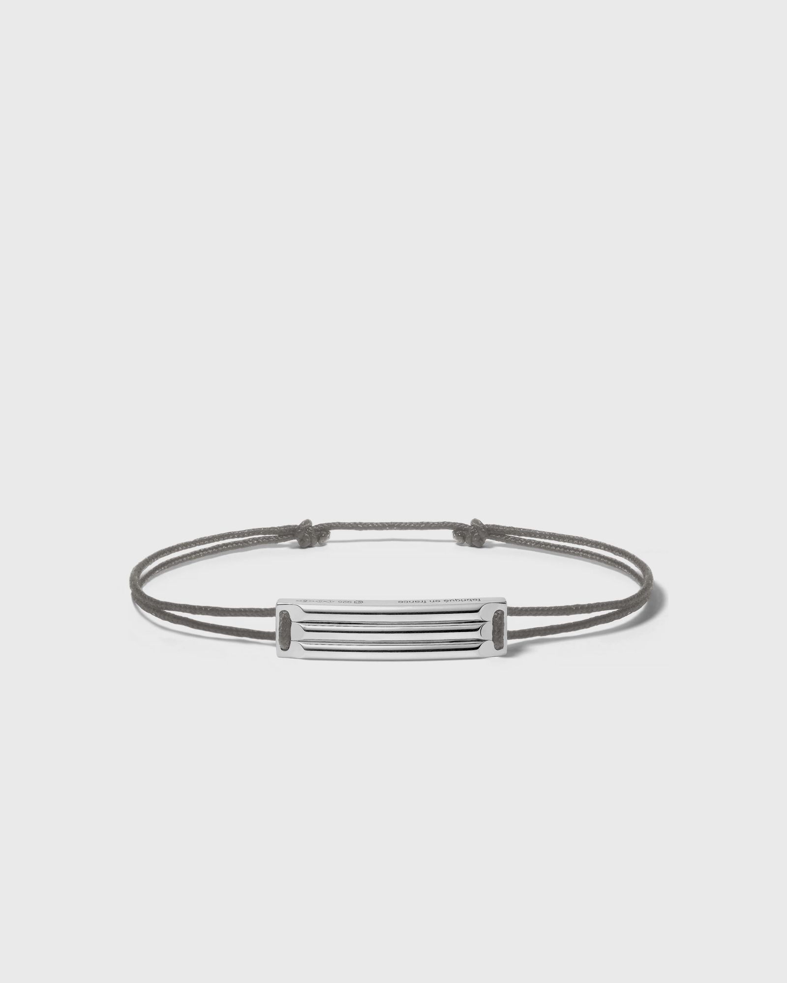 5g polished sterling silver grey godron cordon bracelet
