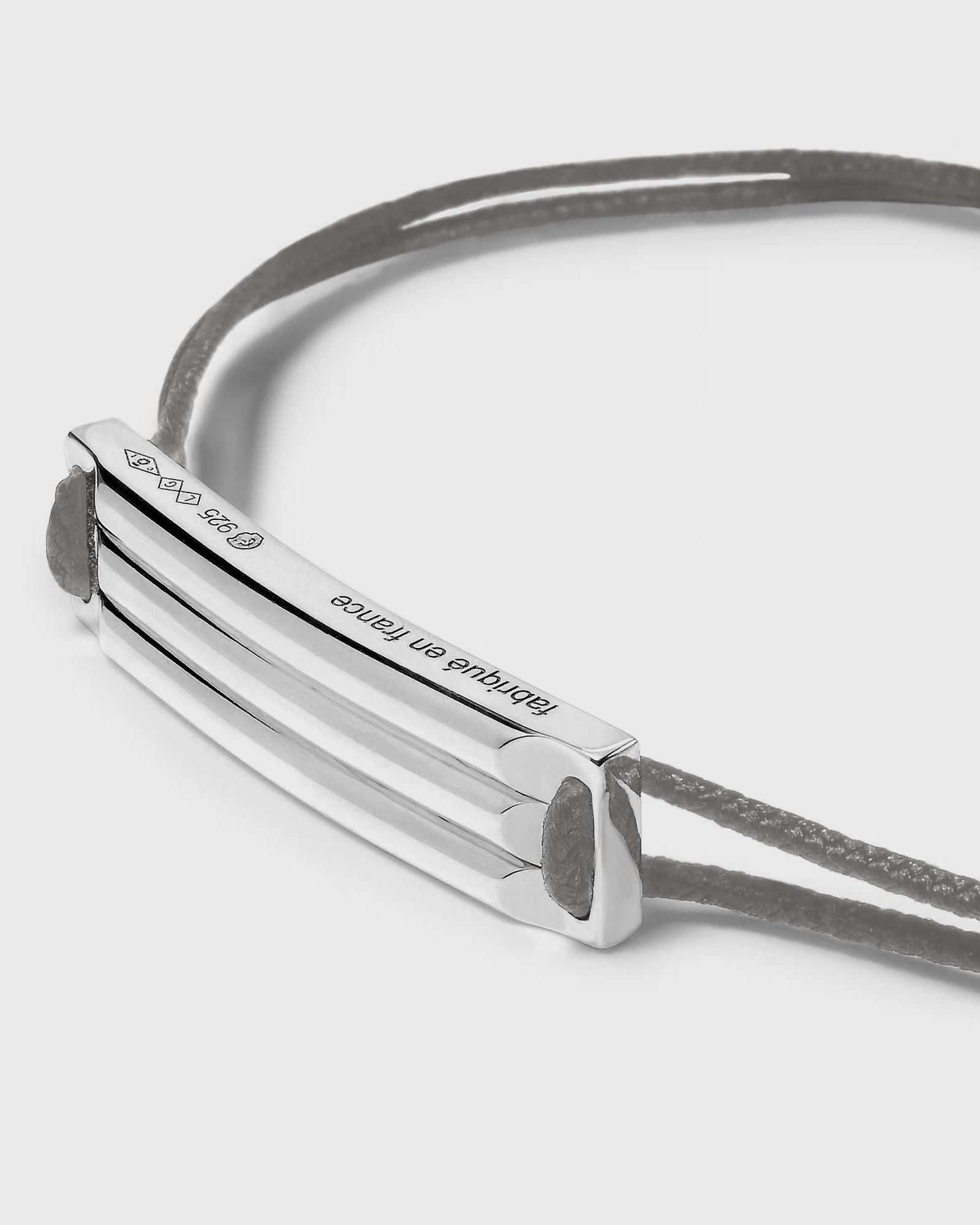 5g polished sterling silver grey godron cordon bracelet