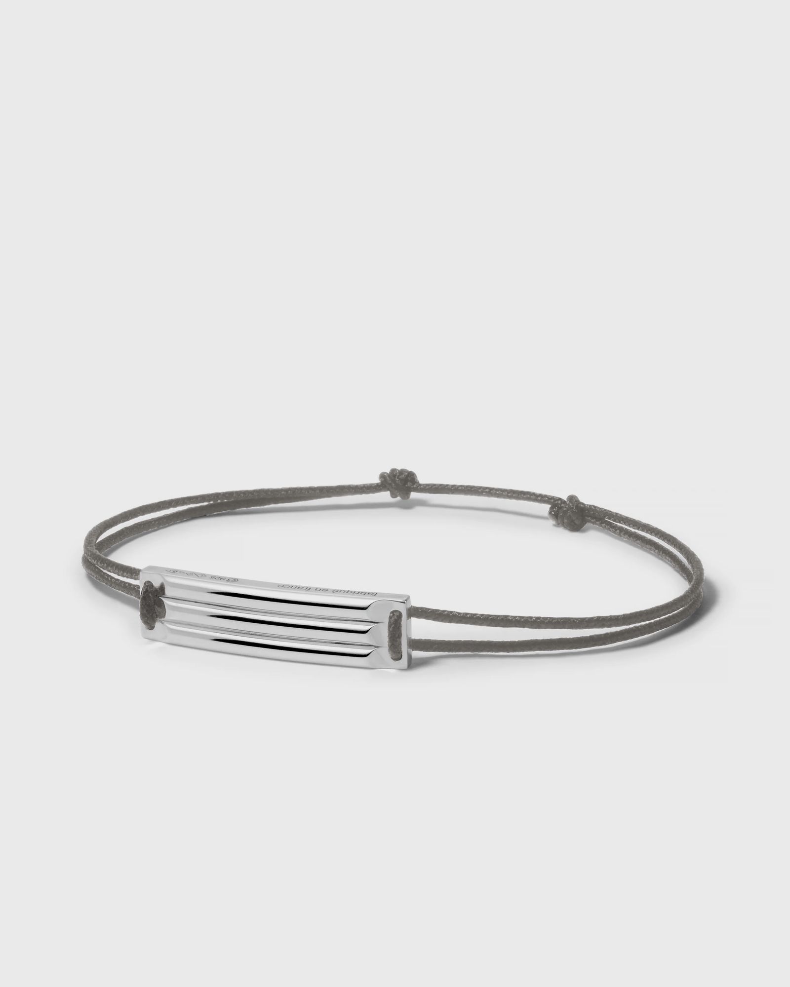 5g polished sterling silver grey godron cordon bracelet