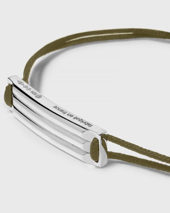 5g polished sterling silver khaki godron cordon bracelet