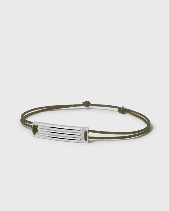 5g polished sterling silver khaki godron cordon bracelet