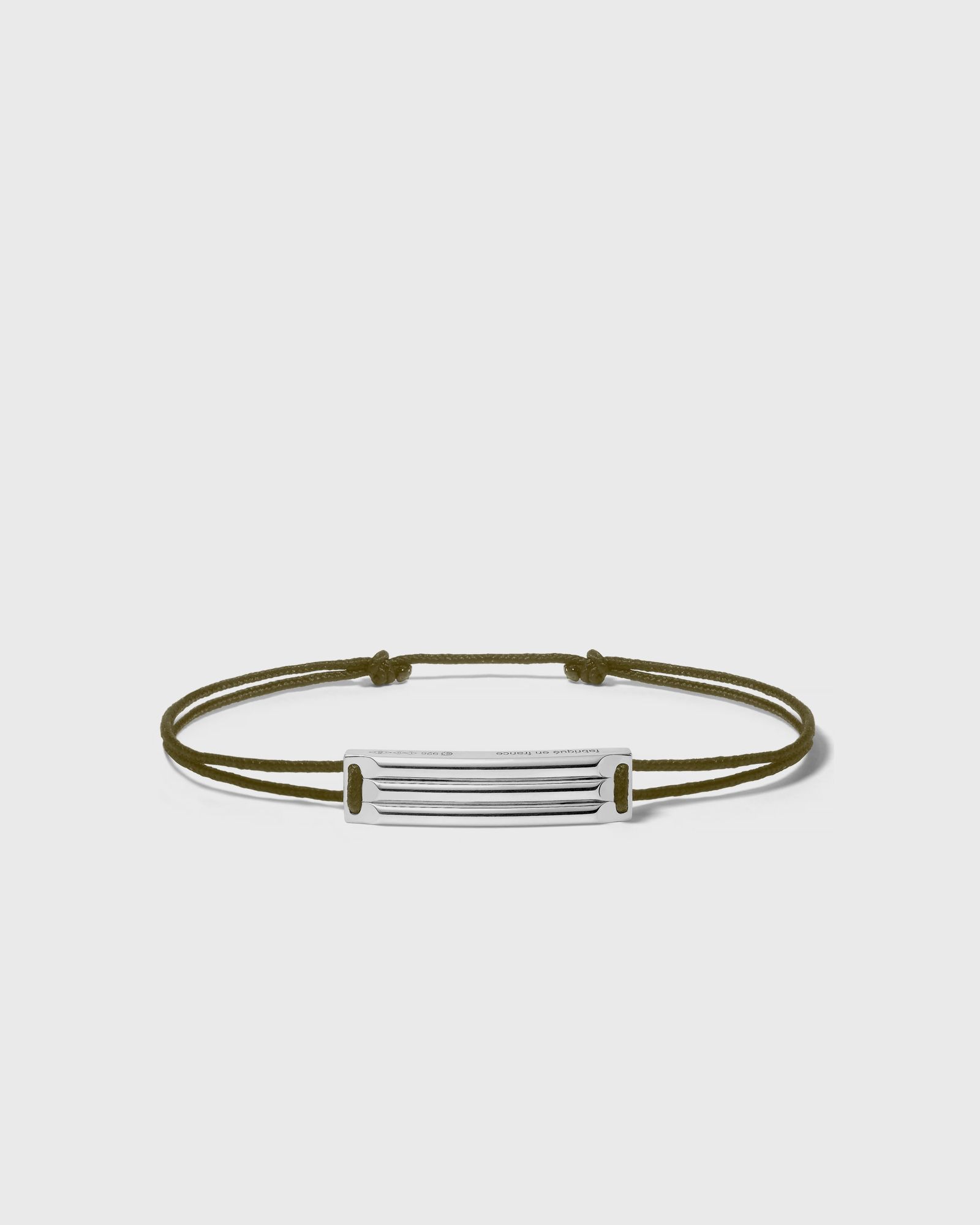 5g polished sterling silver khaki godron cordon bracelet