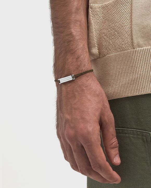 Thumbnail - 5g polished sterling silver khaki godron cordon bracelet