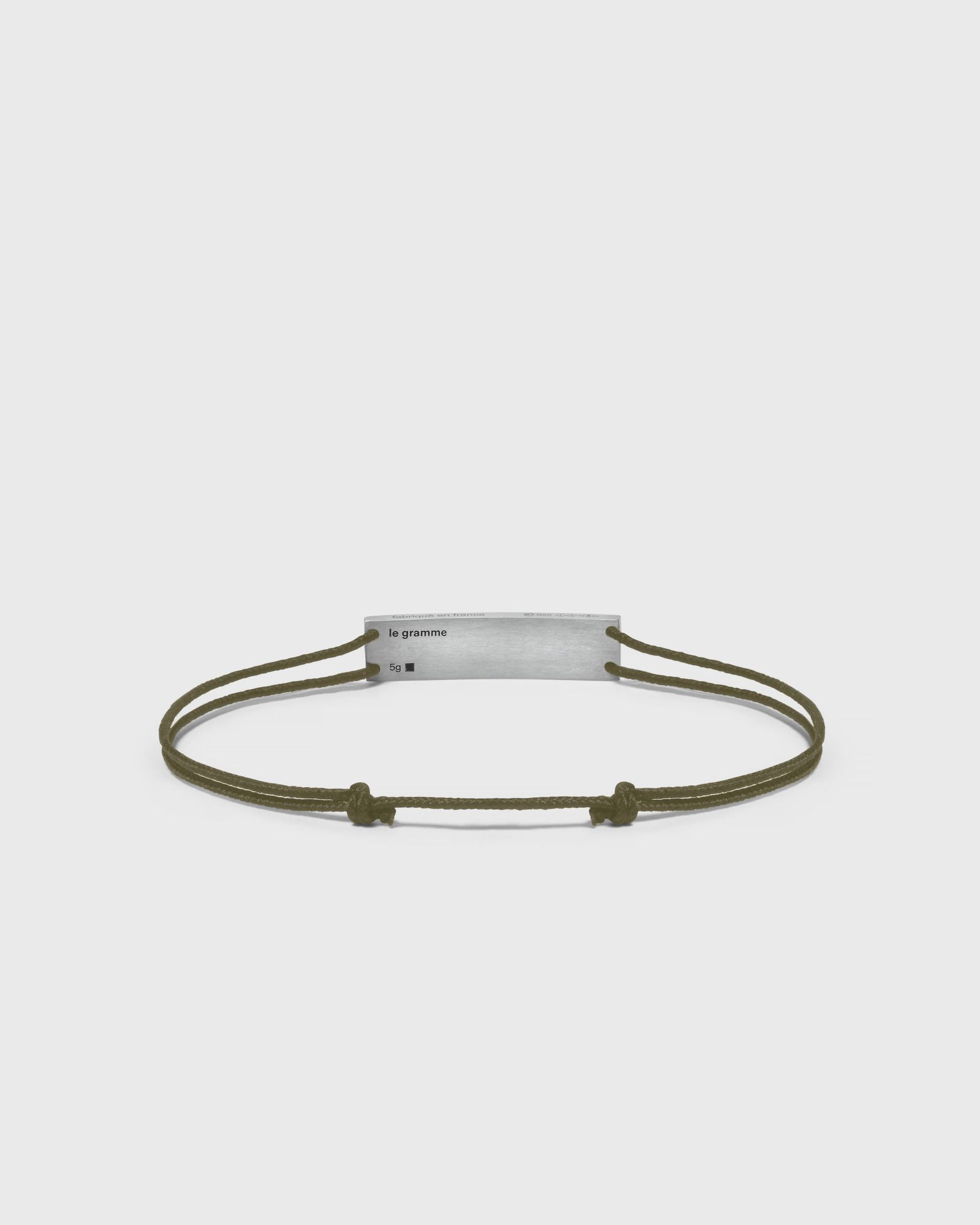 5g polished sterling silver khaki godron cordon bracelet