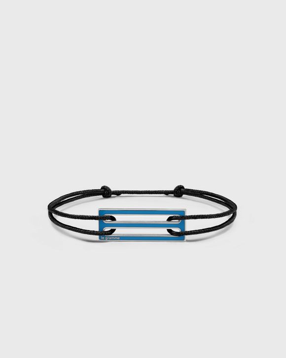 2.5g polished sterling silver blue lacquered cord bracelet
