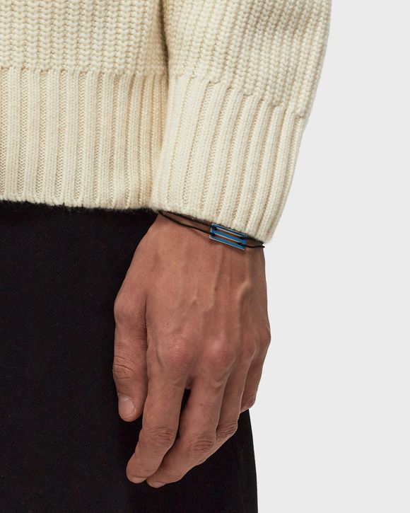 2.5g polished sterling silver blue lacquered cord bracelet
