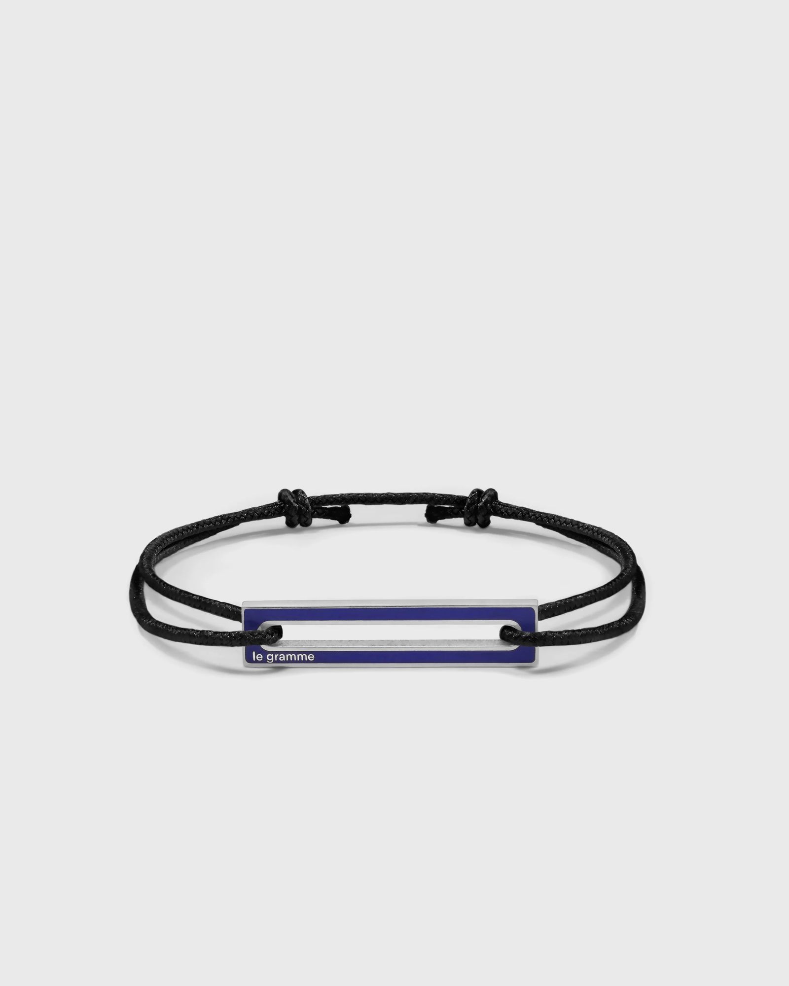 1.7g polished sterling silver royal blue lacquered cord bracelet