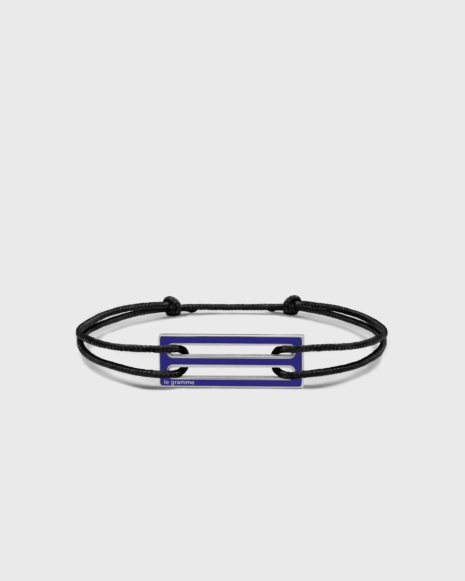 2.5g polished sterling silver royal blue lacquered cord bracelet