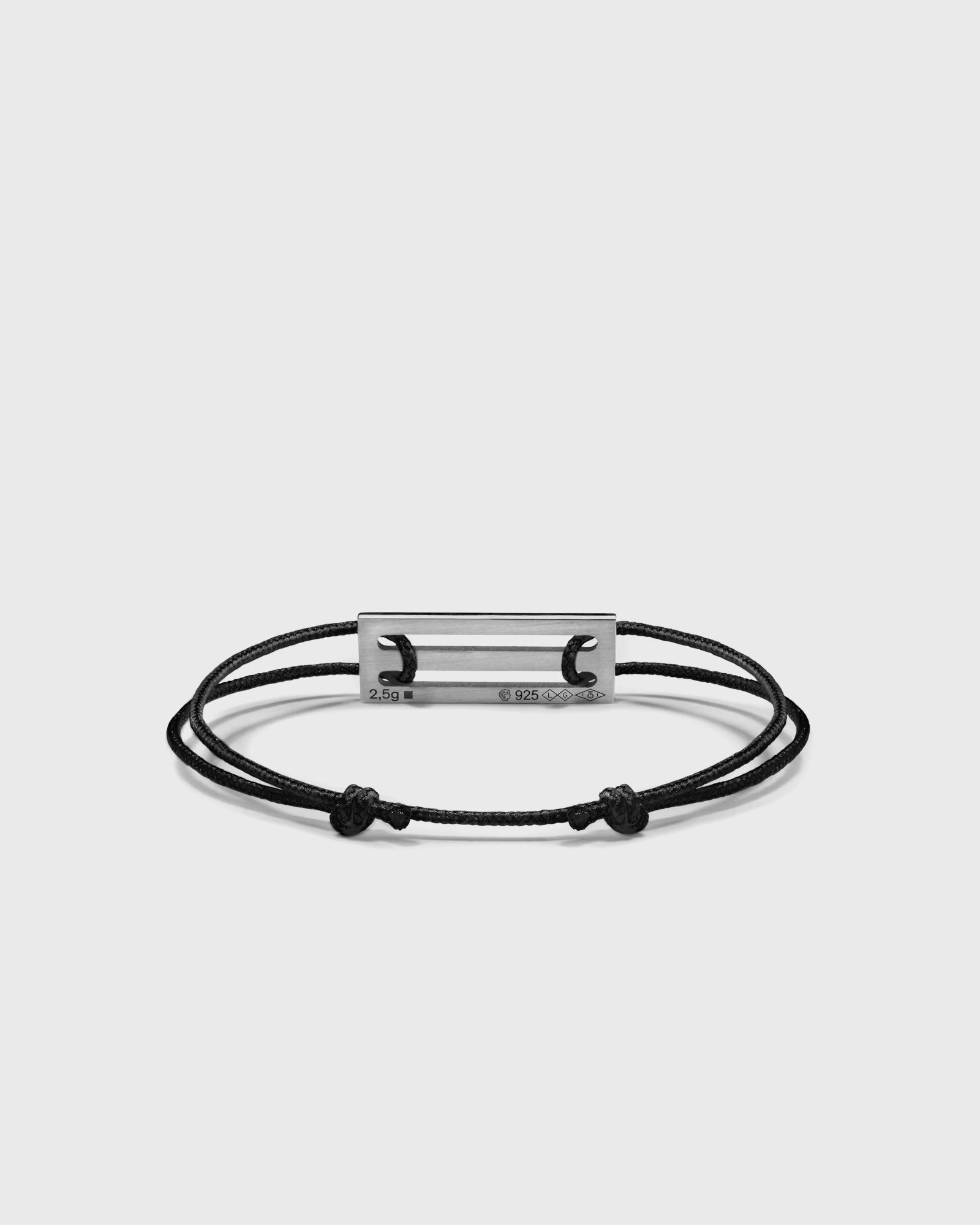 2.5g polished sterling silver royal blue lacquered cord bracelet