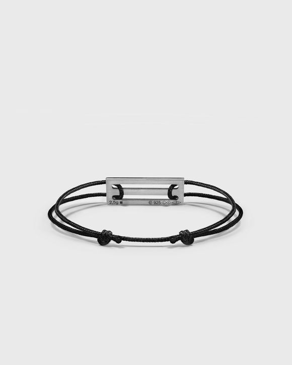 Thumbnail - 2.5g polished sterling silver tricolor lacquered cord bracelet