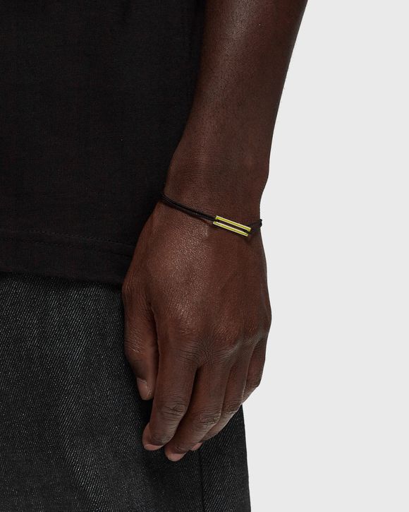 1.7g polished sterling silver yellow lacquered cord bracelet