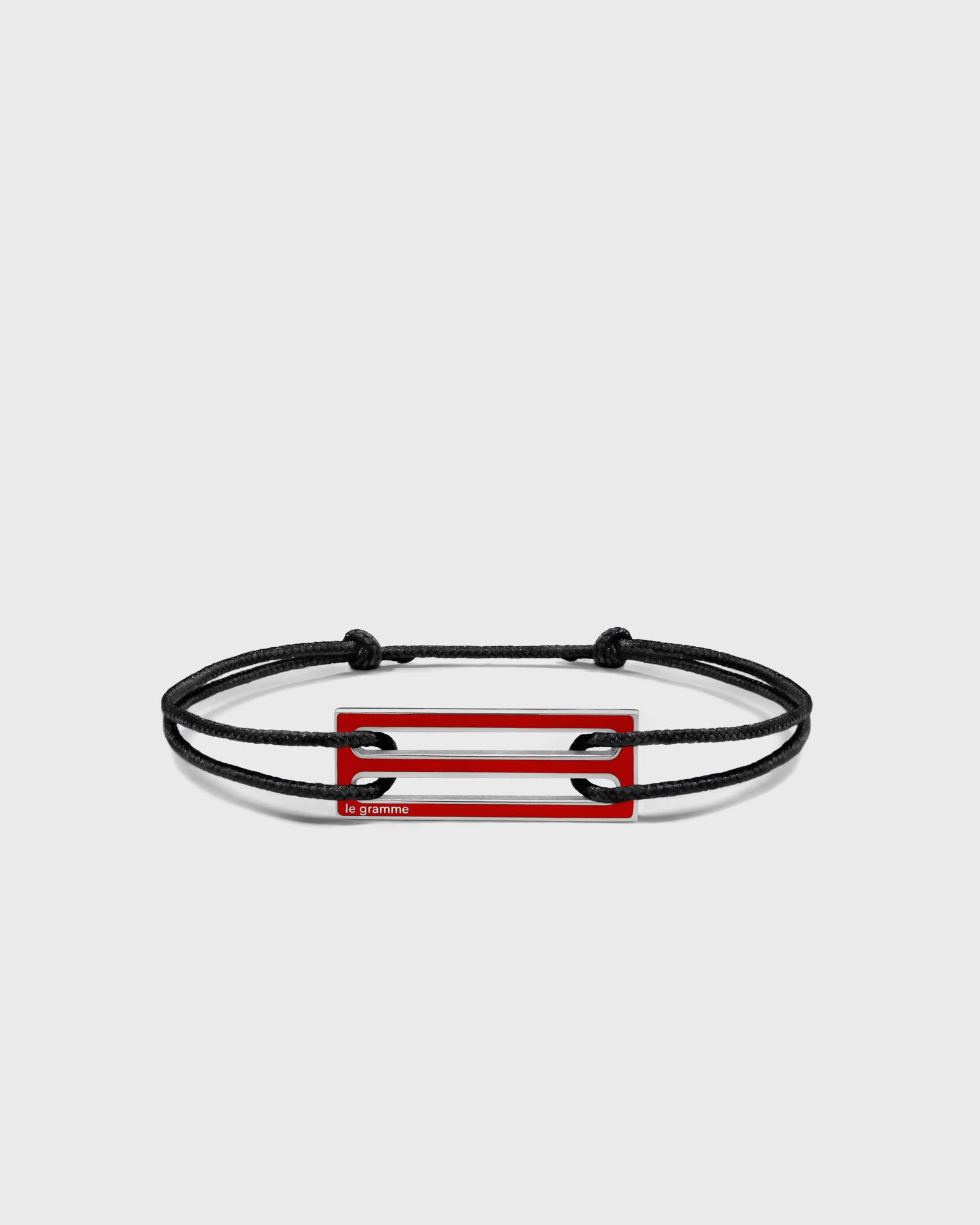 2.5g polished sterling silver red lacquered cord bracelet