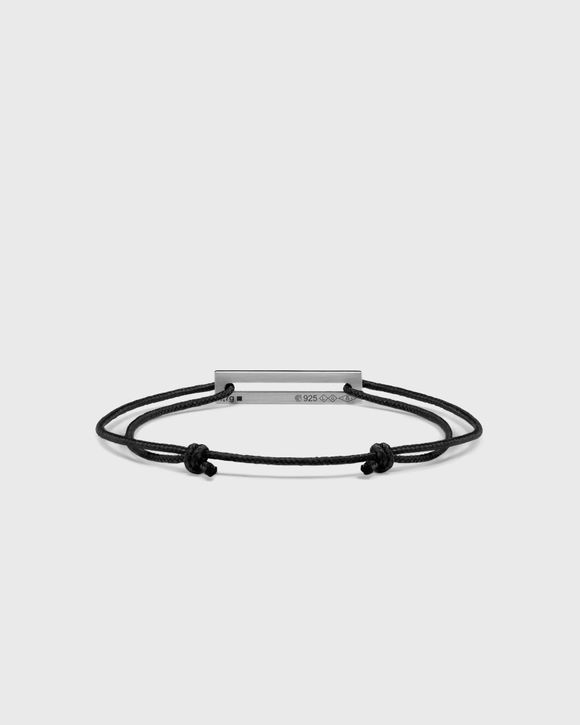 1.7g polished sterling silver green lacquered cord bracelet