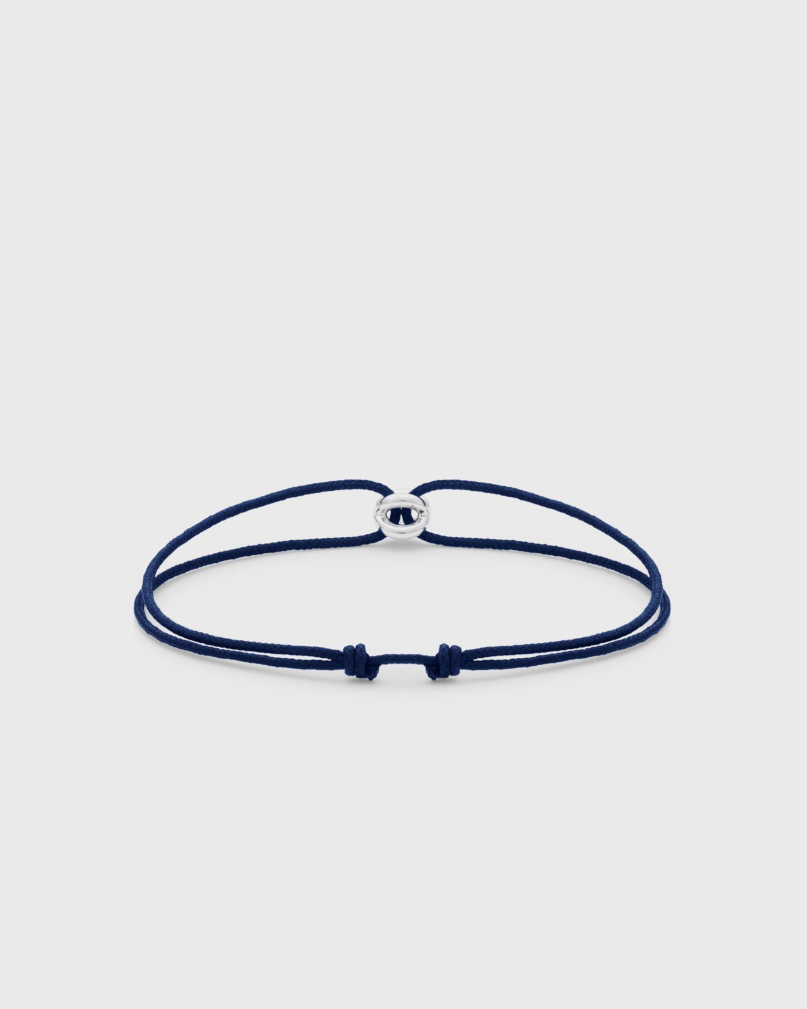 1g polished sterling silver navy entrelacs cord bracelet