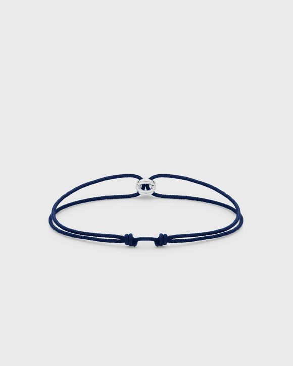 Thumbnail - 1g polished sterling silver navy entrelacs cord bracelet