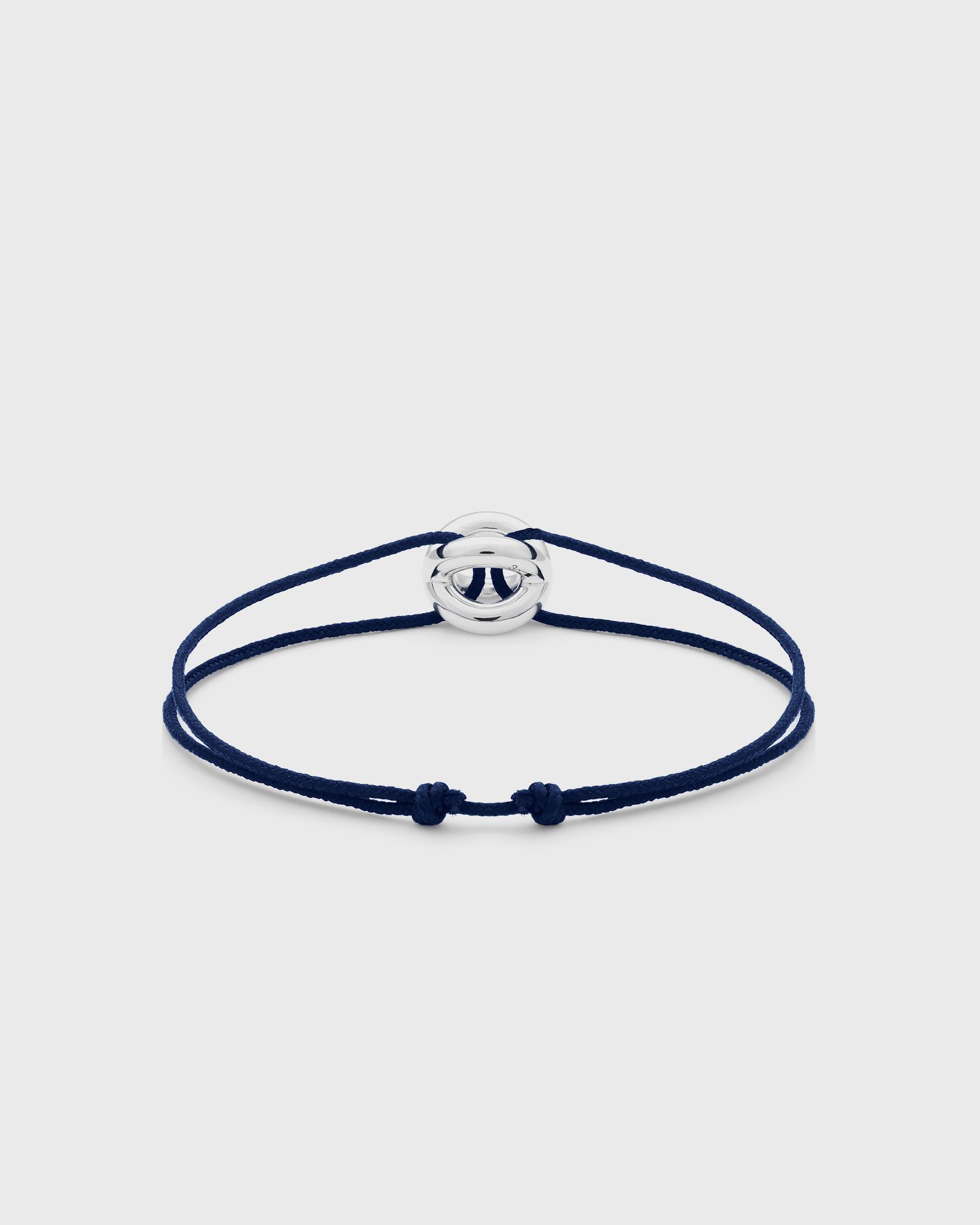 3g polished sterling silver navy entrelacs cord bracelet