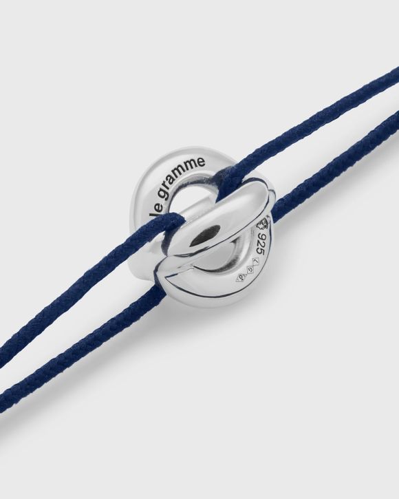 3g polished sterling silver navy entrelacs cord bracelet