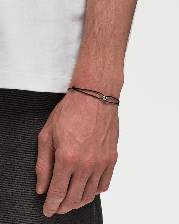 le gramme 1g polished sterling silver entrelacs black cord bracelet Black BLACK