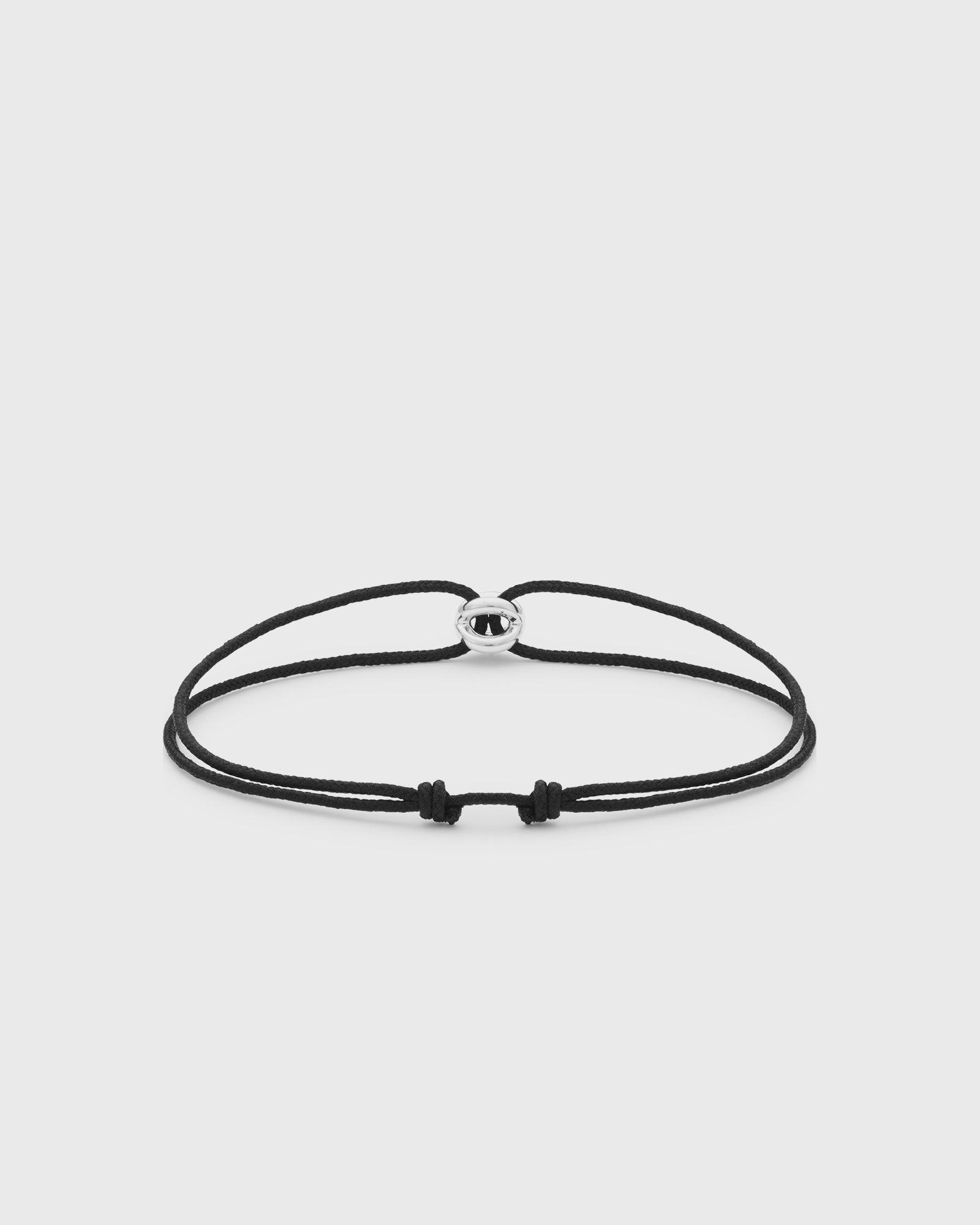 1g-polished sterling silver-entrelacs black-cord-bracelet