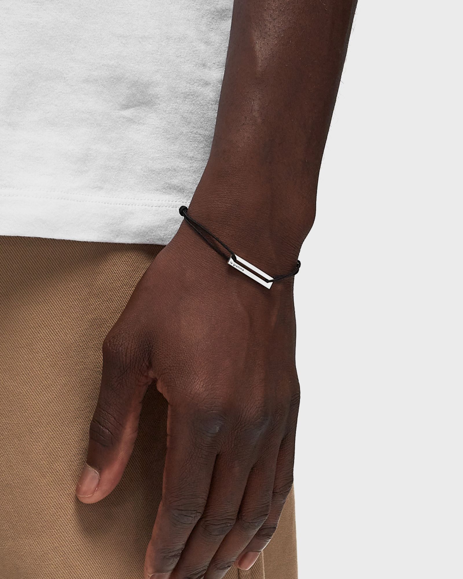 1.7g-polished sterling silver-black cord-bracelet