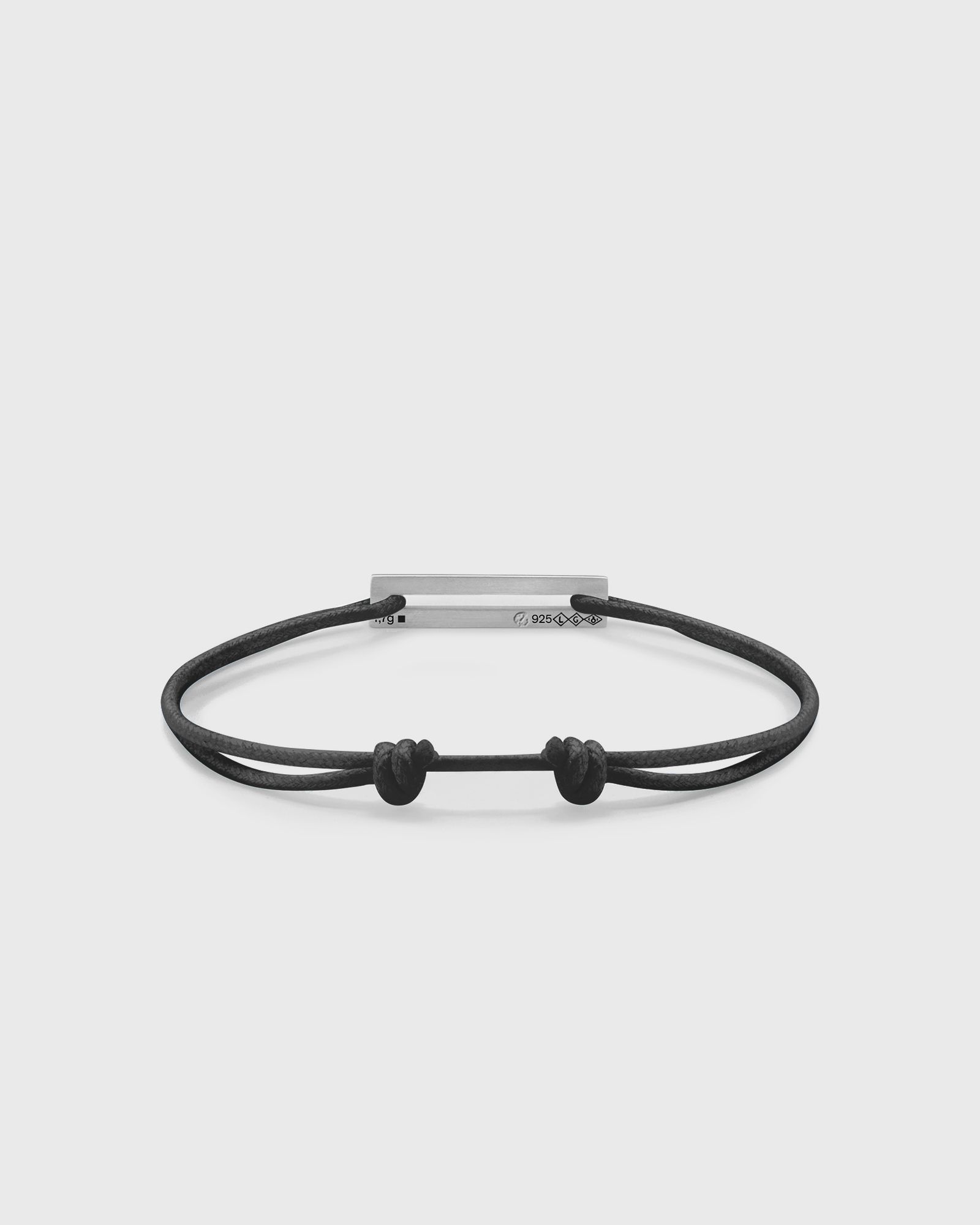 1.7g-polished sterling silver-black cord-bracelet
