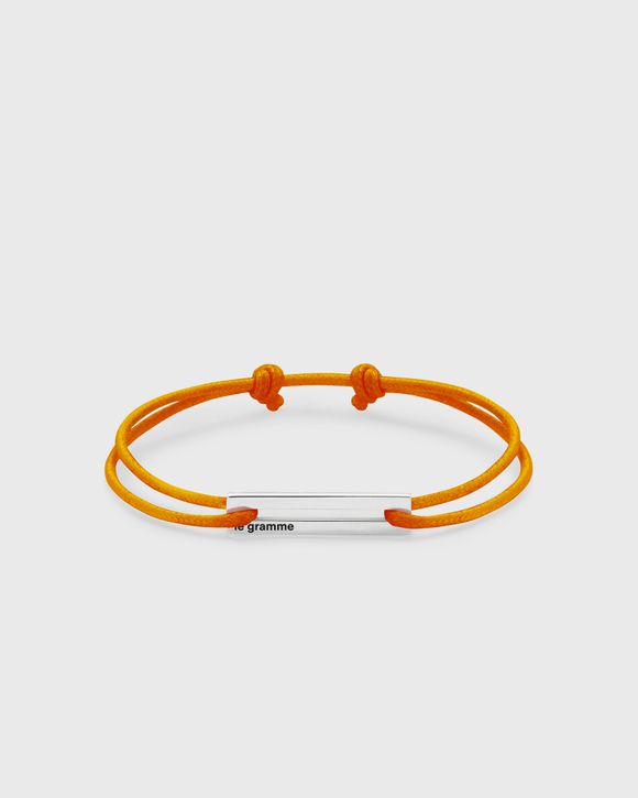 1.7g-polished sterling silver-orange-cord-bracelet