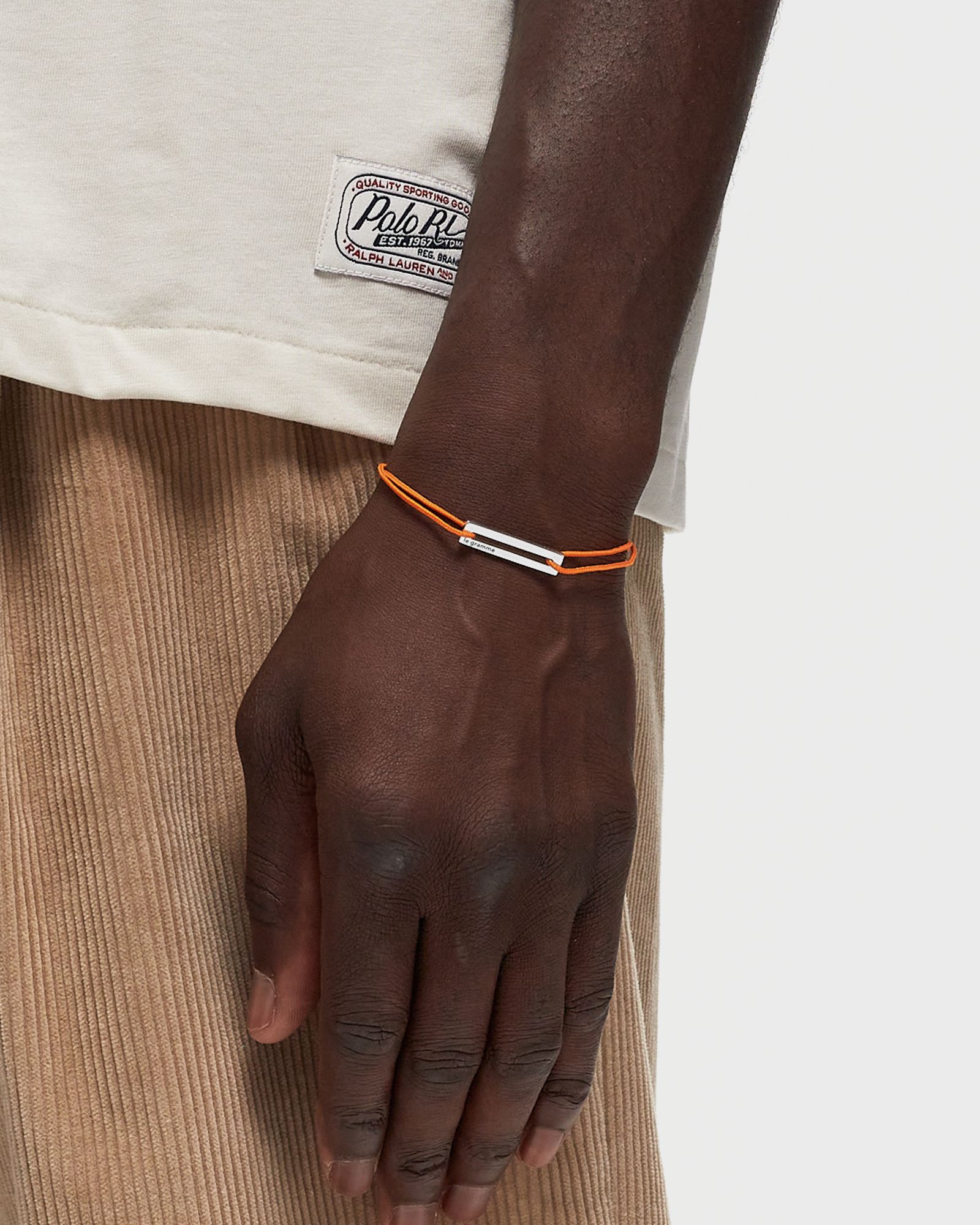 1.7g-polished sterling silver-orange-cord-bracelet