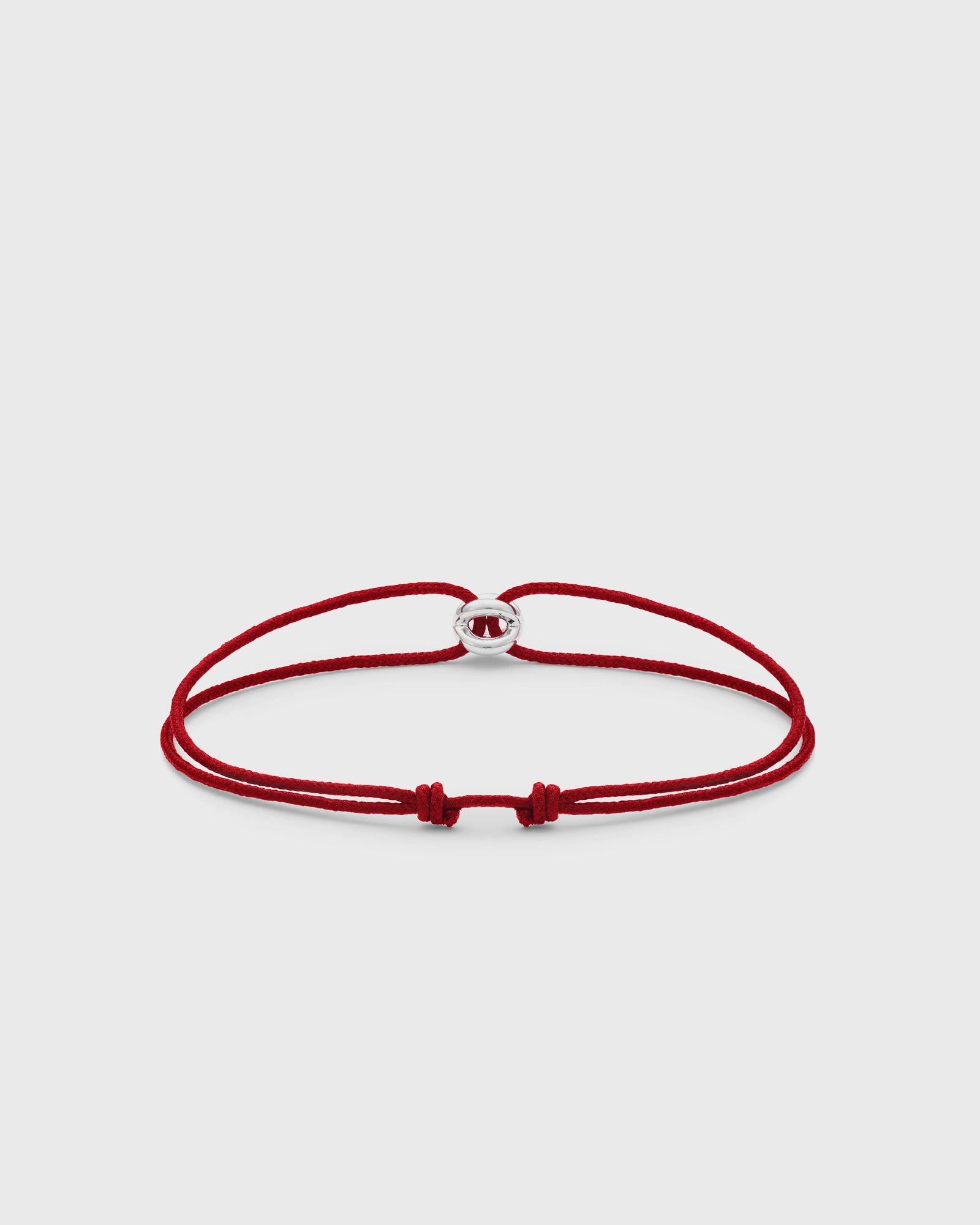 1g polished sterling silver red entrelacs cord bracelet