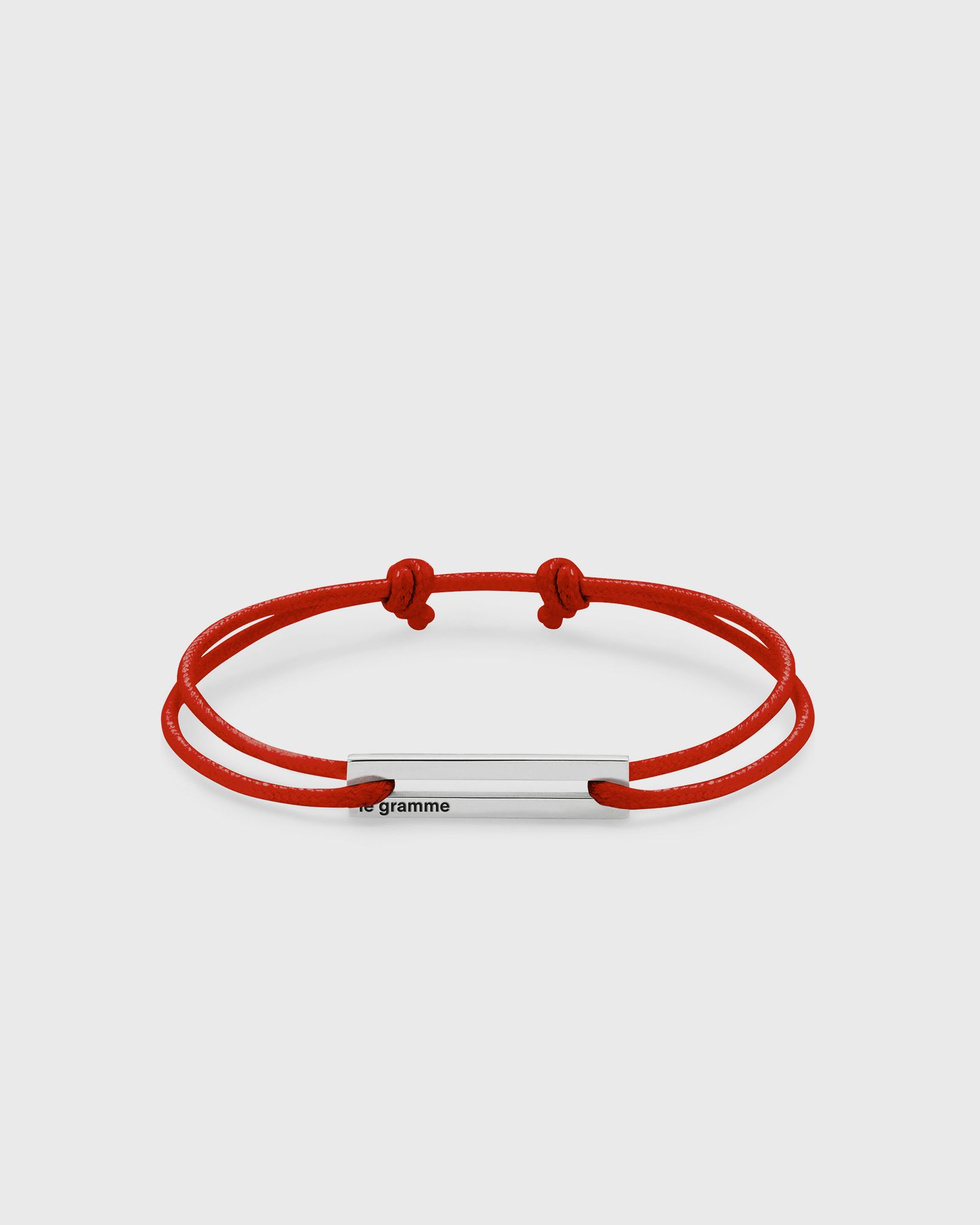 1.7g-polished sterling silver-red cord-bracelet