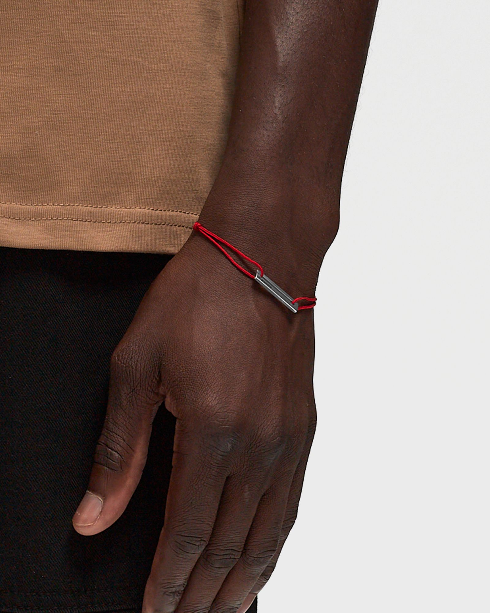 1.7g-polished sterling silver-red cord-bracelet