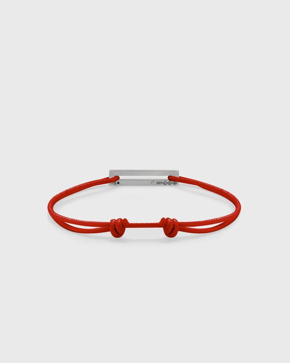 1.7g-polished sterling silver-red cord-bracelet