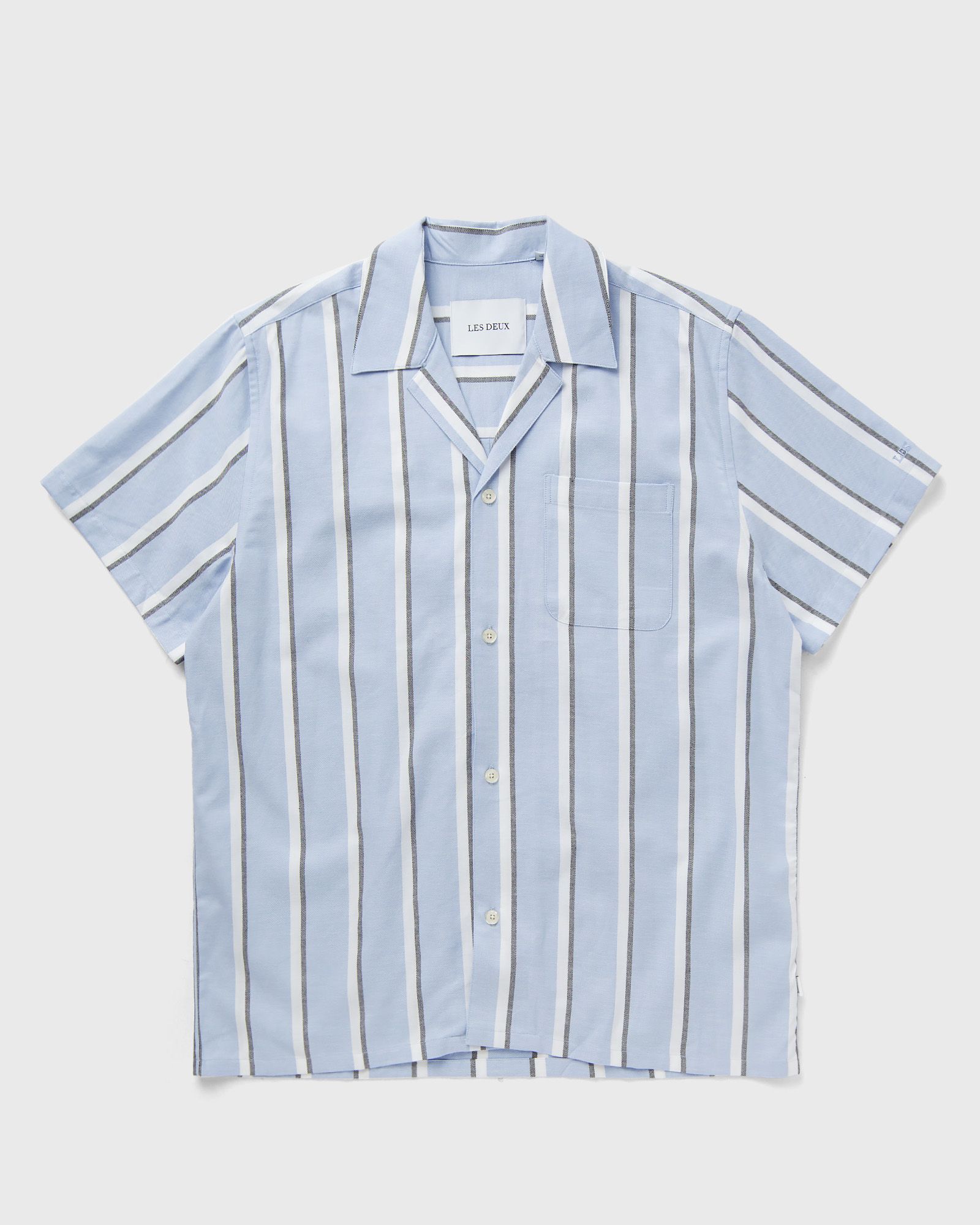 Les Deux - lawson stripe ss shirt men shortsleeves blue in größe:xl