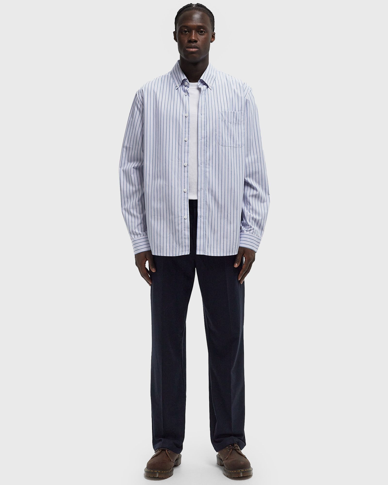 Kent Stripe Peached Poplin Shirt