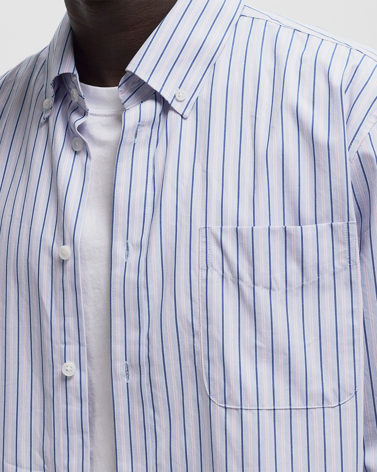 Kent Stripe Peached Poplin Shirt