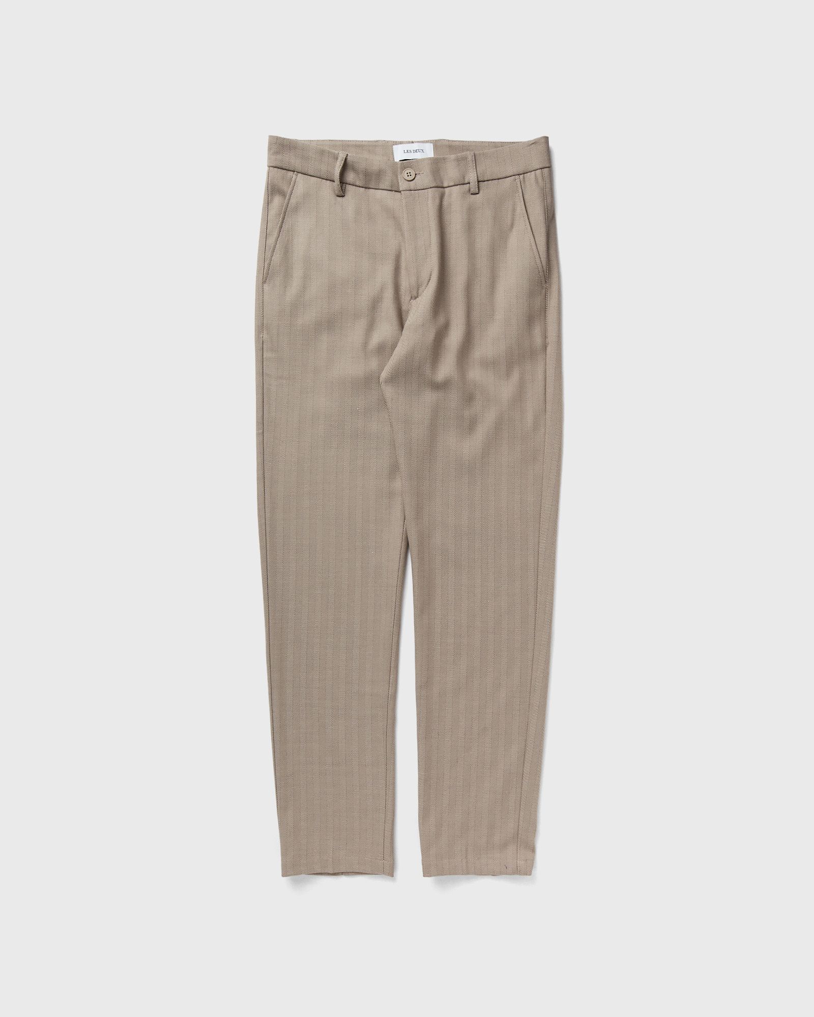 Les Deux - como reg herringbone suit pants men casual pants brown in größe:l