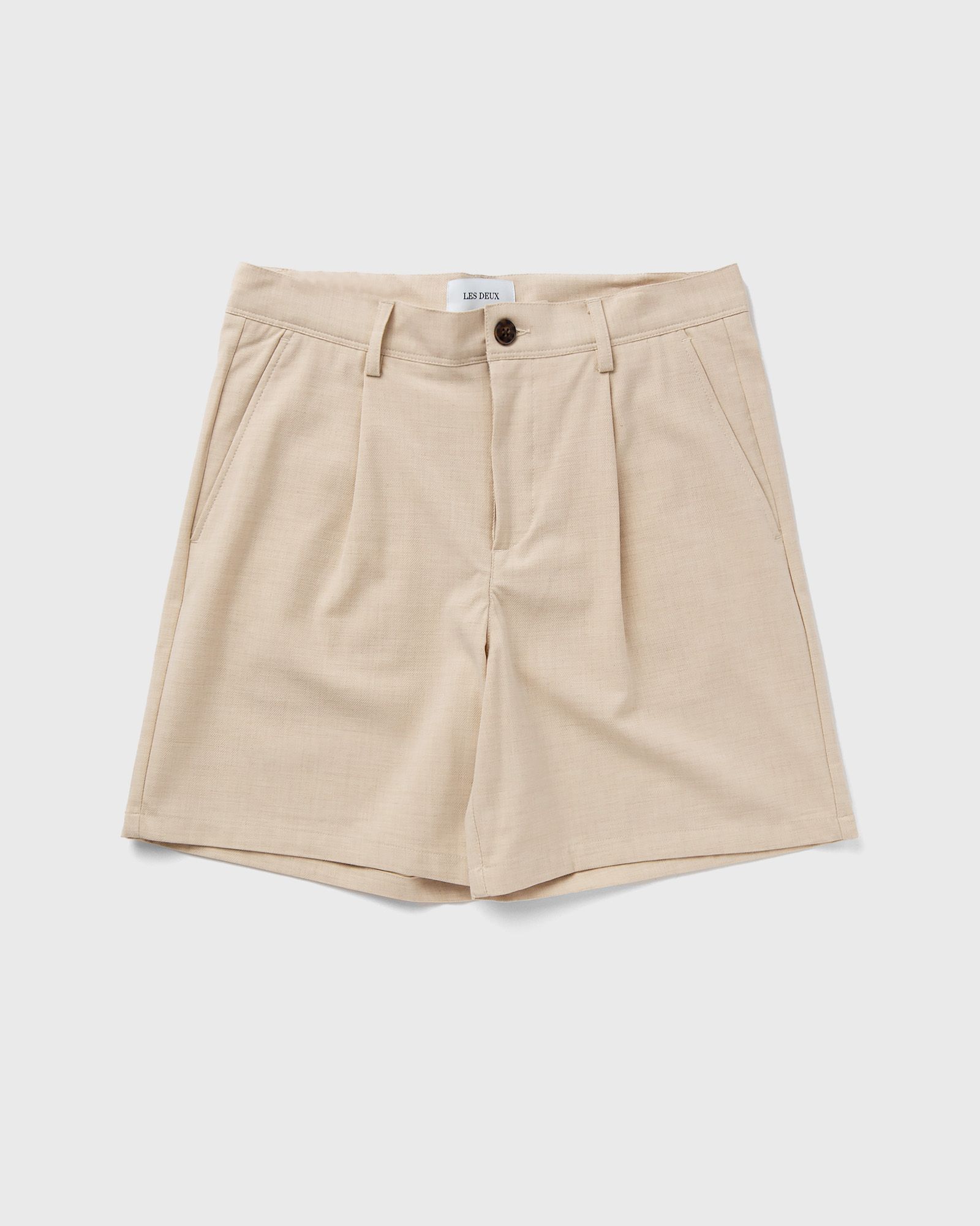 Les Deux - peter pleated twill shorts men casual shorts beige in größe:l