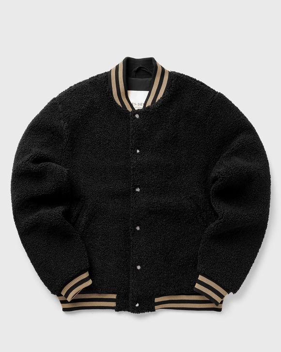 Les Deux Johan Pile Varsity Jacket Black - BLACK