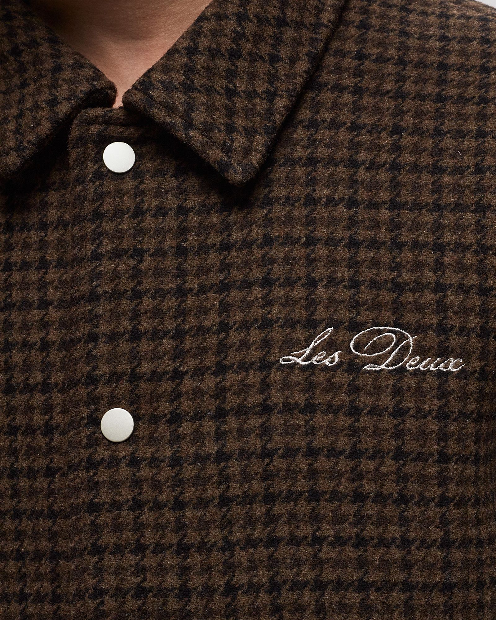 Les Deux Varsity Houndstooth Wool Jacket