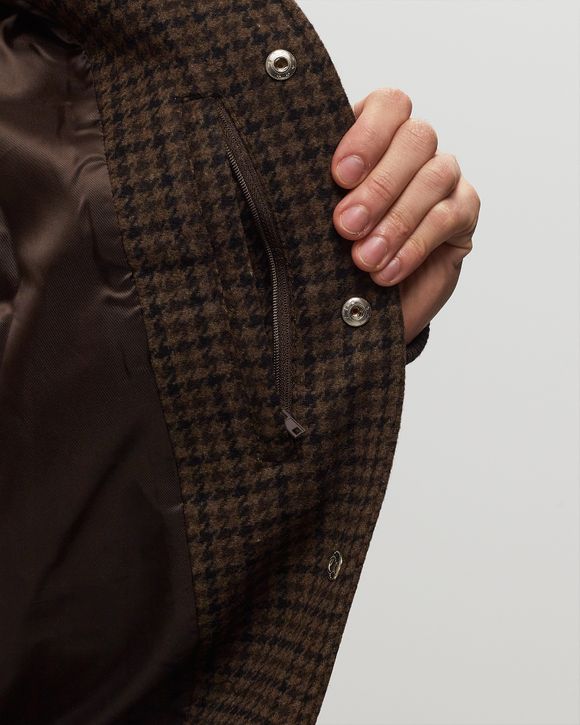 Houndstooth wool hot sale coat mens