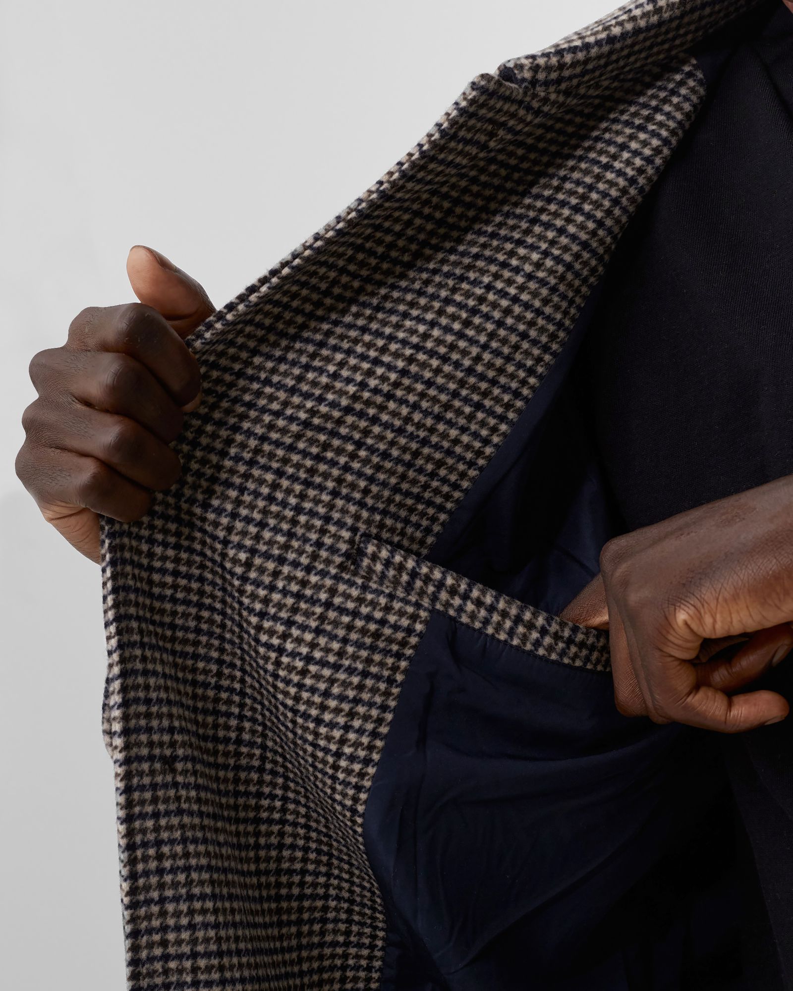 Michael Houndstooth Wool Coat