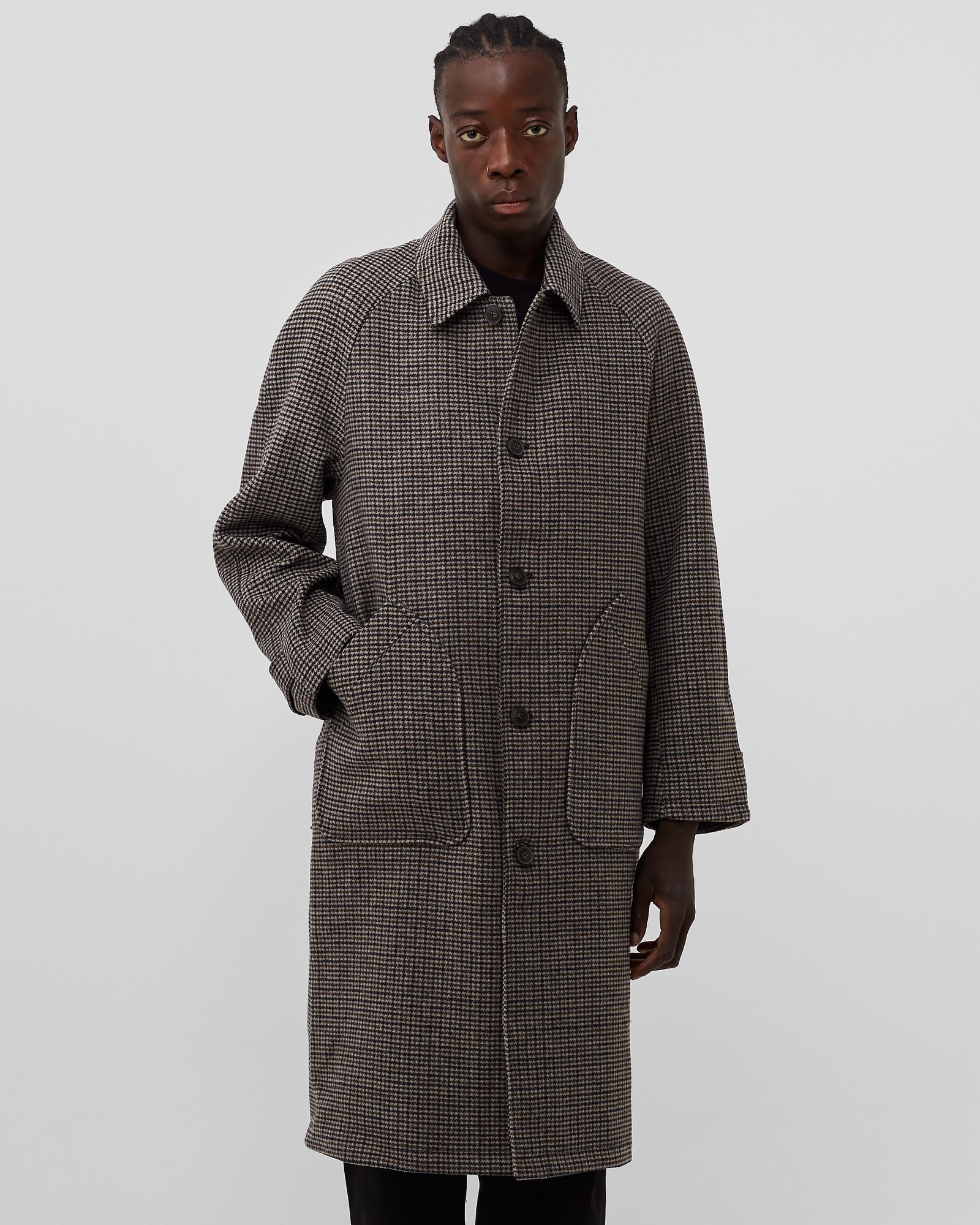 Michael Houndstooth Wool Coat